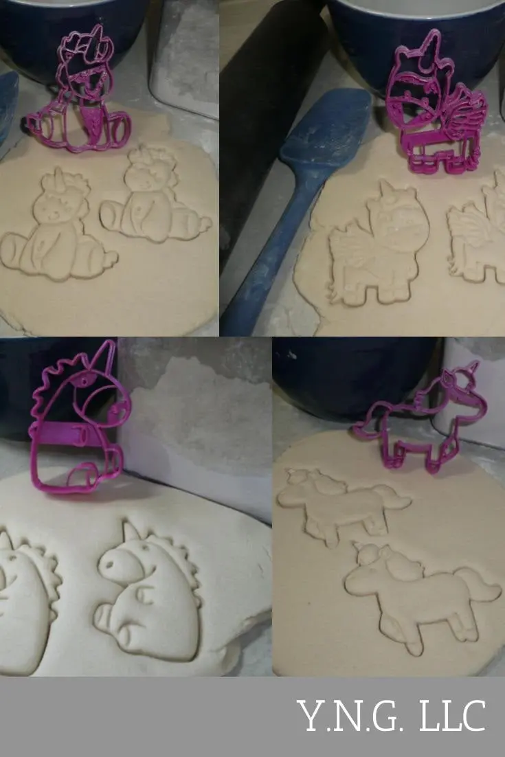Set Of 4 Unicorn-Themed Cookie Cutters – Mythical Horned Horse Shapes, Usa-Made 1