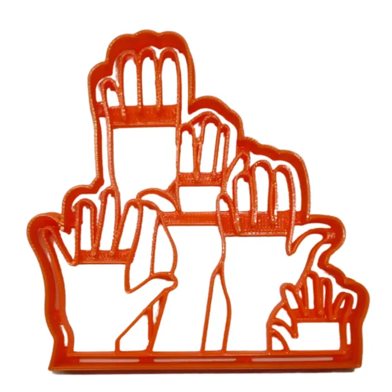 Set Of 6 Hands-Raised Fondant Cutters – Celebratory 1.75" Cupcake Toppers, Usa-Made 1