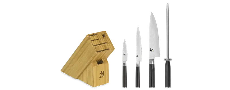 Shun Dms0530 Classic 5-Piece Block Set – Includes Chef’S, Santoku, Utility, Paring, And Serrated Bread Knives 1