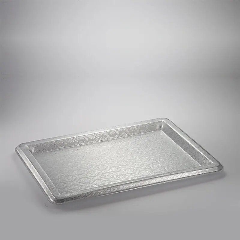 Silver Crown-Accented Acrylic Serving Tray – Regal Detailing On Transparent Base 1