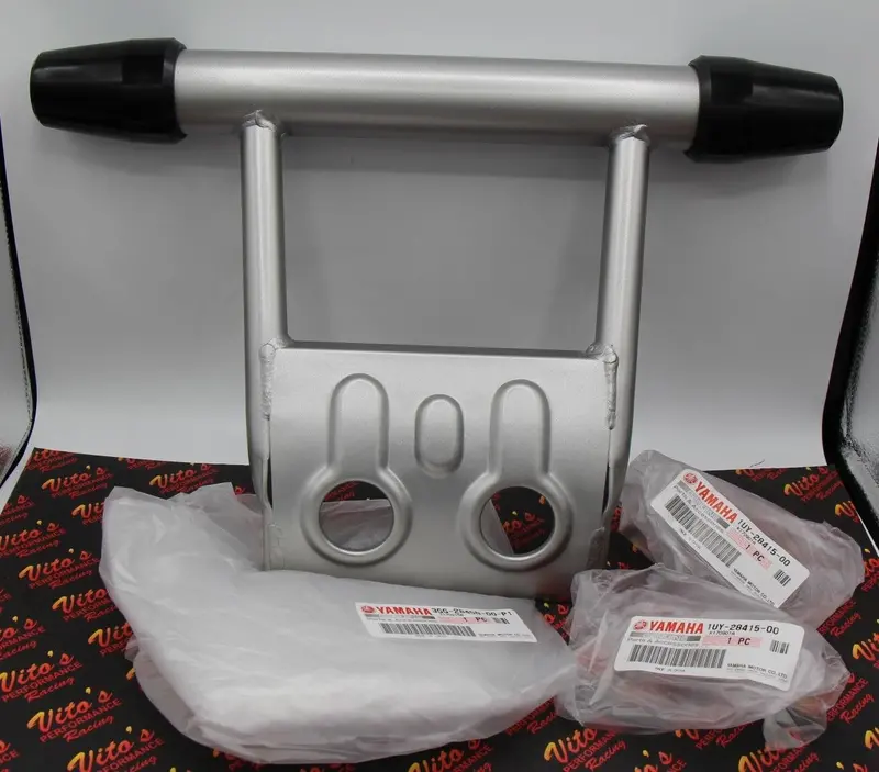 Silver Front Atv Bumper Guard With Rubber End Caps For Yamaha Banshee (1987–2006) 1
