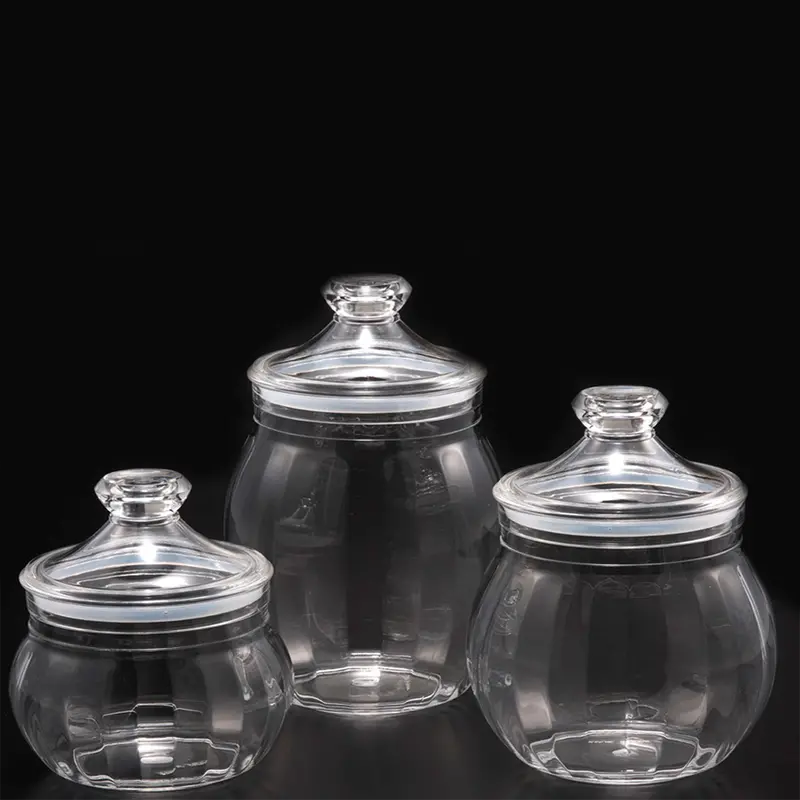 Single-Piece Transparent Acrylic Belly Jar – Rounded Silhouette For Candies Or Decor 1
