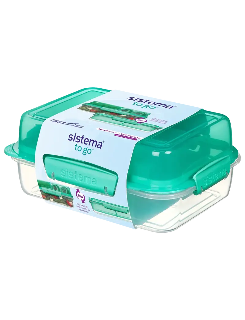 Sistema Lunch Stack To Go – 1.8L Rectangular 4-Tier Bento Set 1