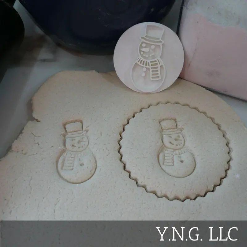 Snowman Christmas Cookie Stamp Embosser – Festive Holiday Baking Tool (Pr5573) 1