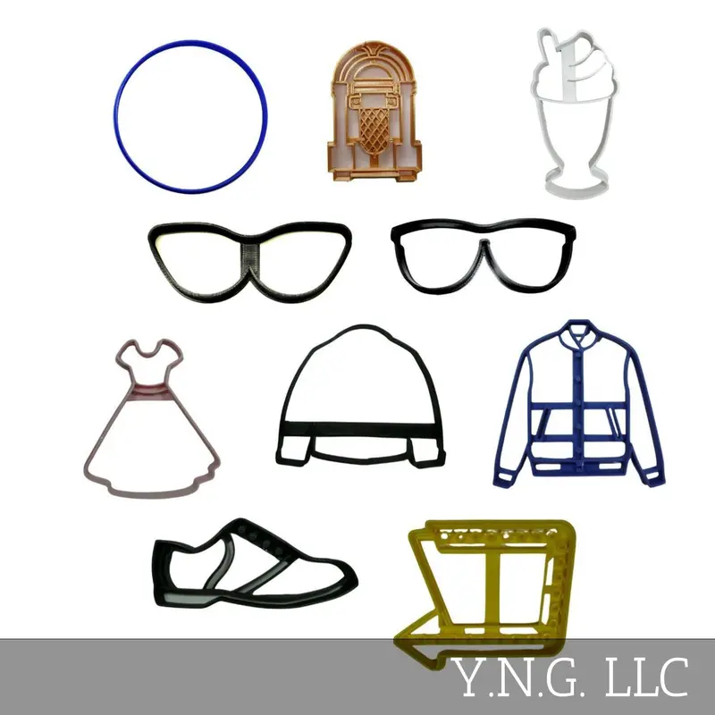 Sock Hop Diner Cookie Cutter Set – Nostalgic 1950S Theme (10-Piece) 1