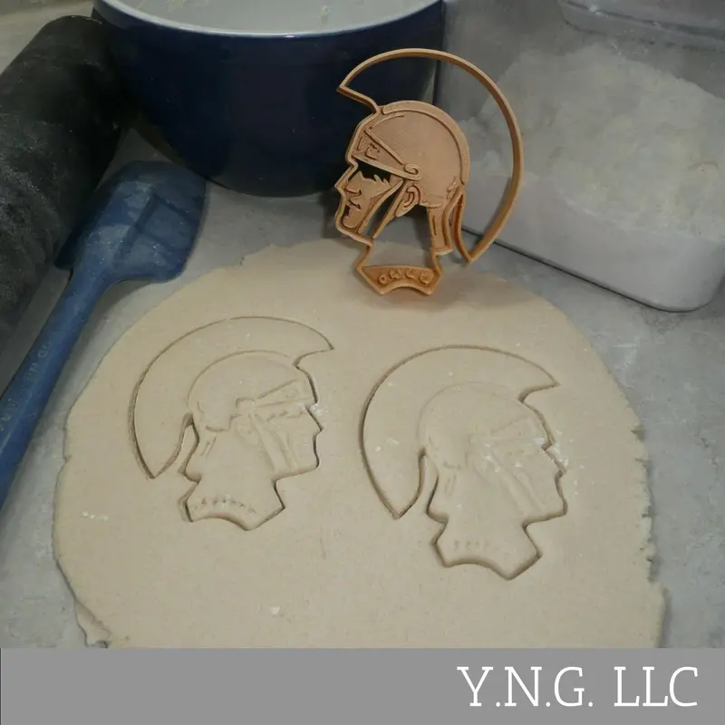 South Central High School Trojans Mascot Cookie Cutter – Ohio School-Themed Baking Tool 1