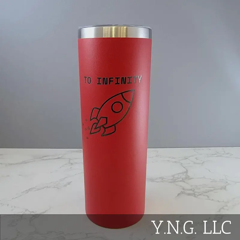 Space-Themed Rocket Tumbler With Hearts – Red 20 Oz Skinny Cup, La5067 1