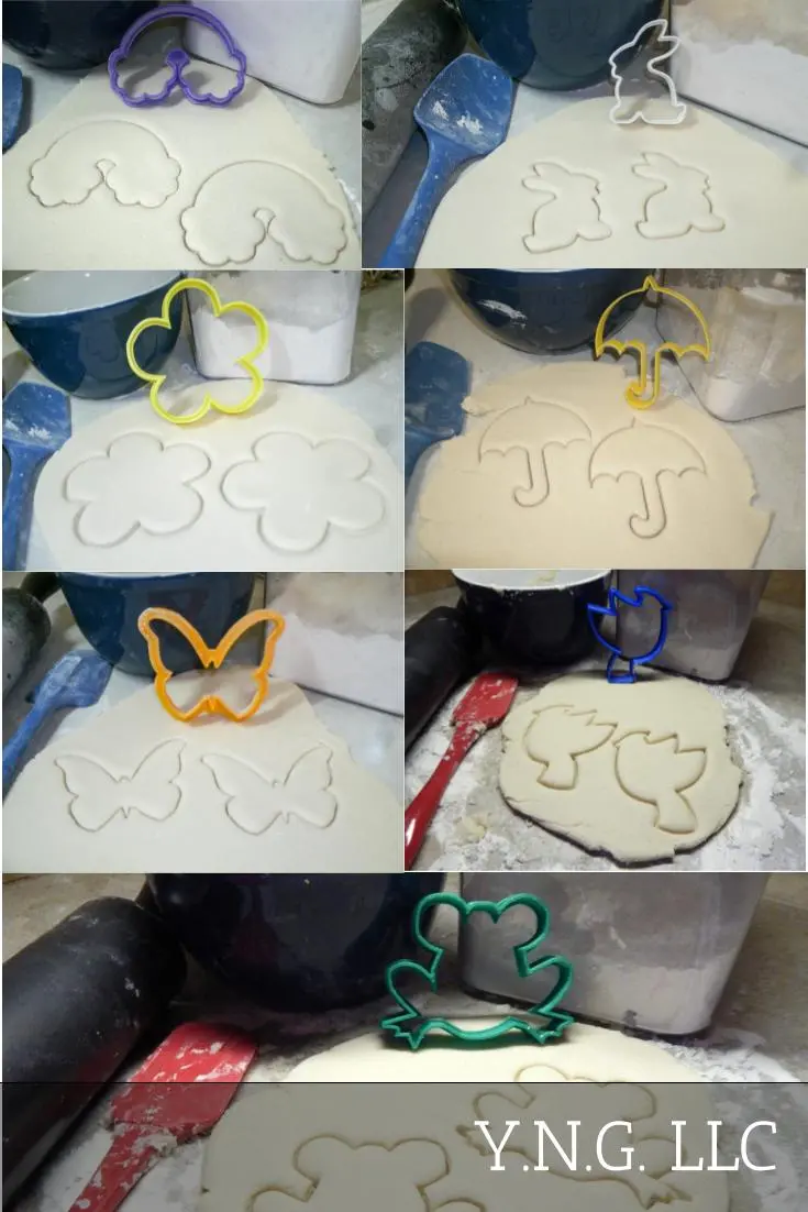 Spring Rain Cookie Cutter Set – Umbrellas, Rainbows, Frogs & Renewal Theme, 7-Piece Usa-Made (Pr1329) 1