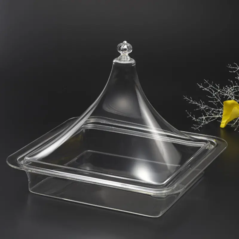 Square Transparent Acrylic Tajin Tray – Sleek Contemporary Serving Piece 1