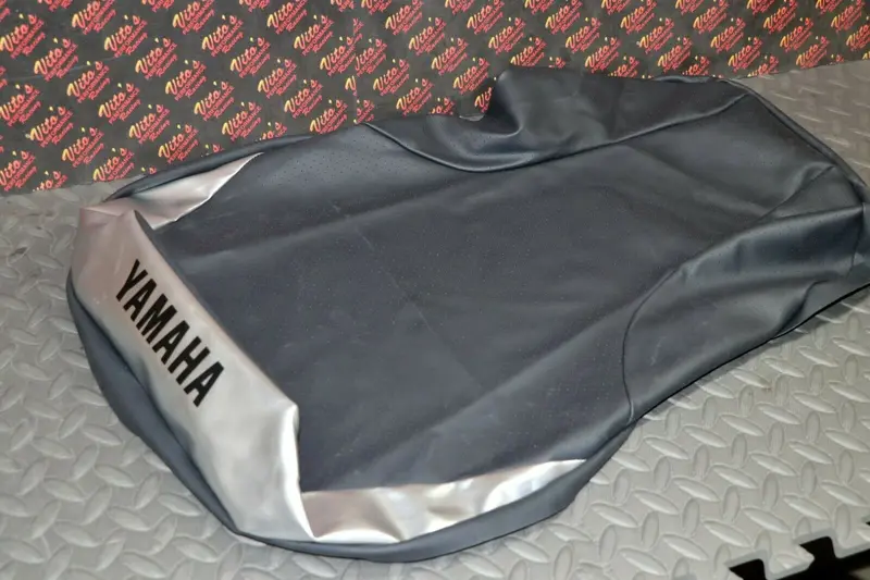 Standalone Seat Cover For Yamaha Banshee – Black Dimple Texture With Silver Lettering 1