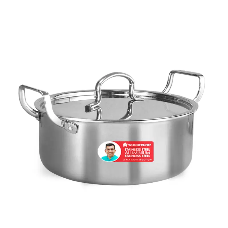 Stella Triply Stainless Steel 22 Cm Casserole With Lid – 3.5L, Non-Toxic, Heavy-Gauge, 10-Year Warranty 1