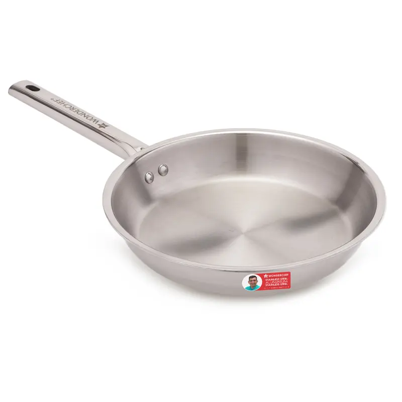 Stella Triply Stainless Steel 24 Cm Fry Pan – 1.7L, Triply Base, Ergonomic Heavy-Duty Handle 1