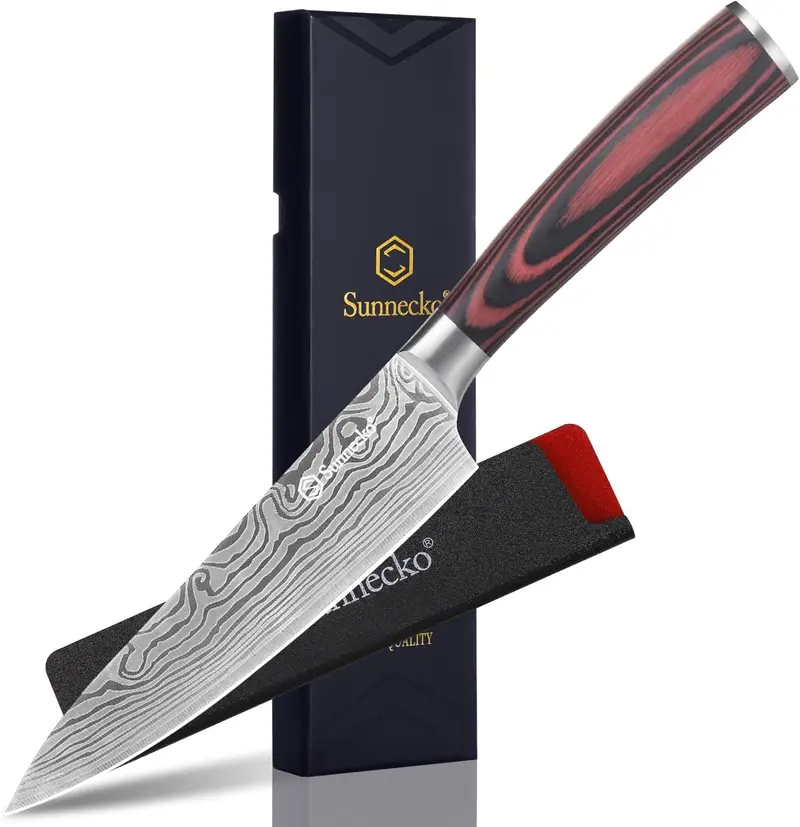 Sunnecko Chang Series 5.5-Inch Chef Knife With Protective Sheath – Sharp, Balanced Blade For Everyday Prep 1
