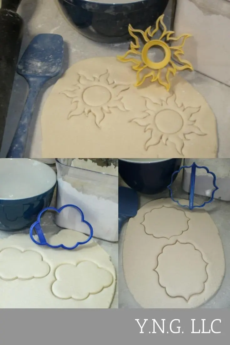 Sunshine-Themed Valentine Cookie Cutters – 3-Piece Sun, Cloud & Ray Design Set 1
