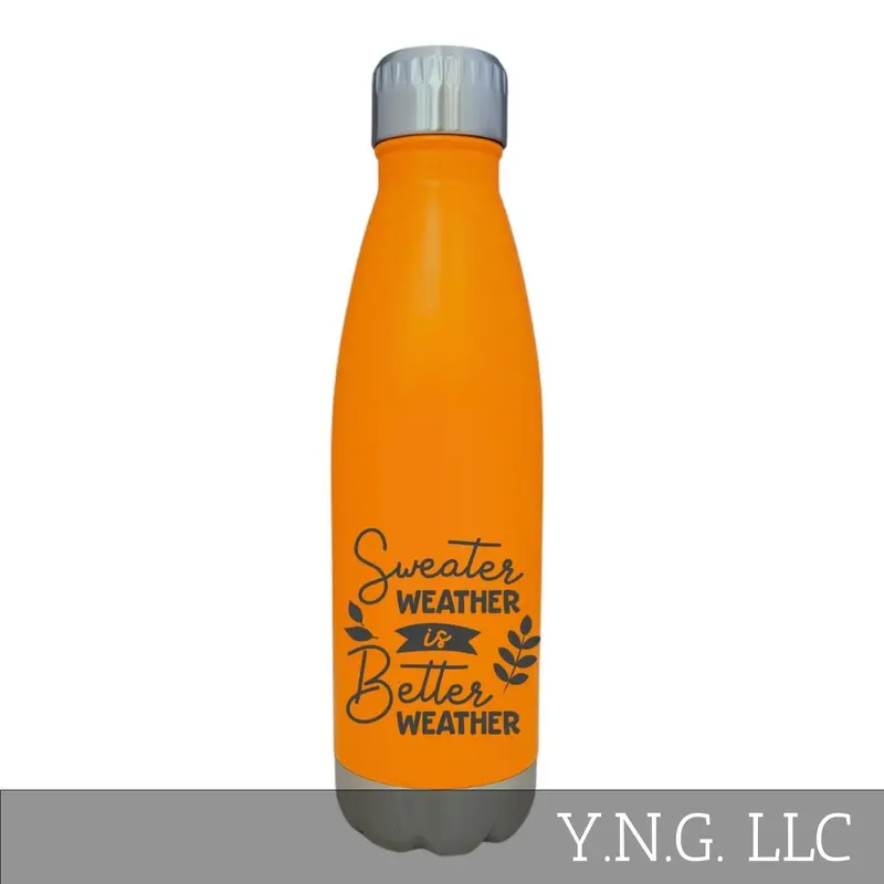 Sweater Weather Is Better Weather Fall Orange 17Oz Water Bottle La5129 1