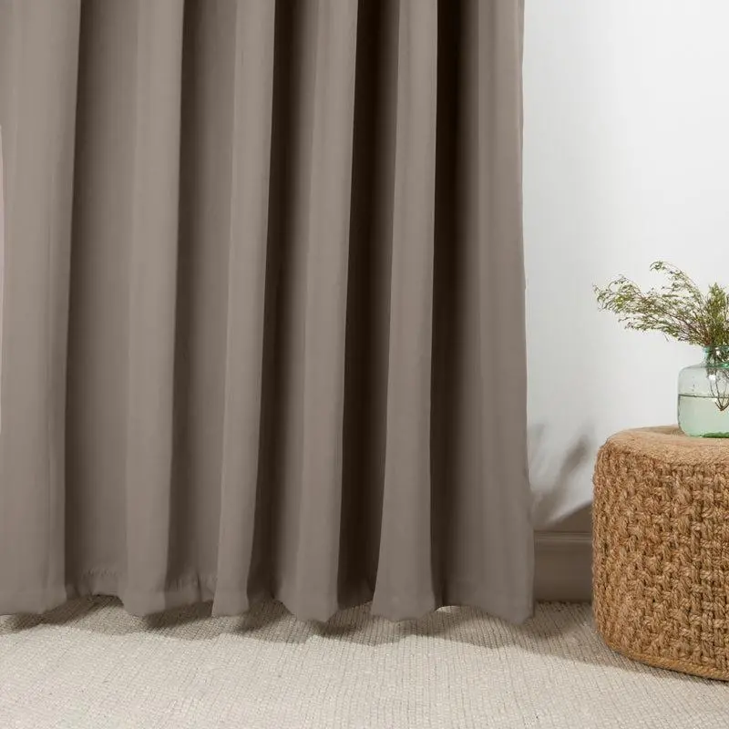 Taupe Home.Life Woven Blockout Eyelet Curtains – Thermal-Lined & Light-Filtering 2