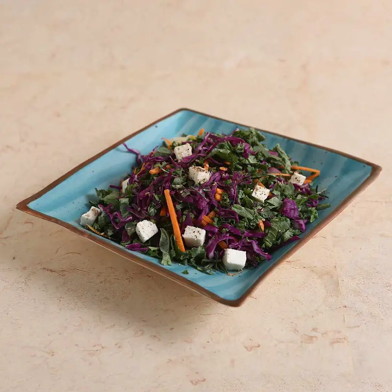 Teramo Blue Stoneware Square Serving Platter – 8 Inch 1