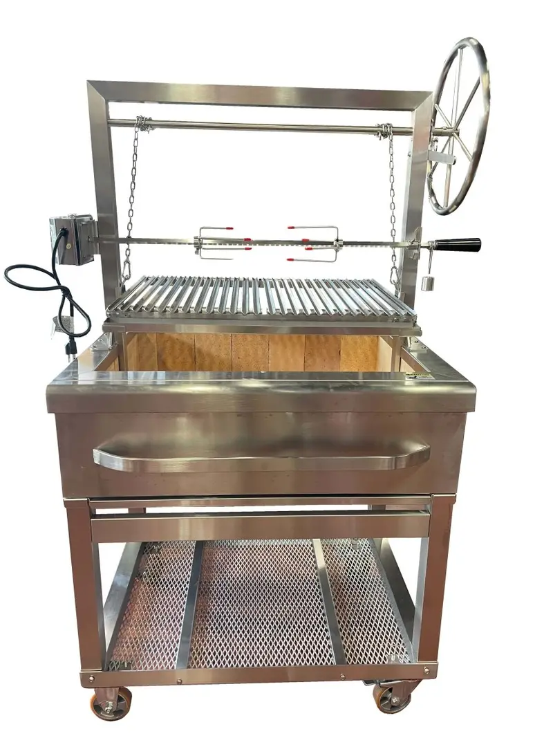 Texas Star Santa Maria-Style Argentine Grill – 34-Inch Stainless Steel Cart Model 1
