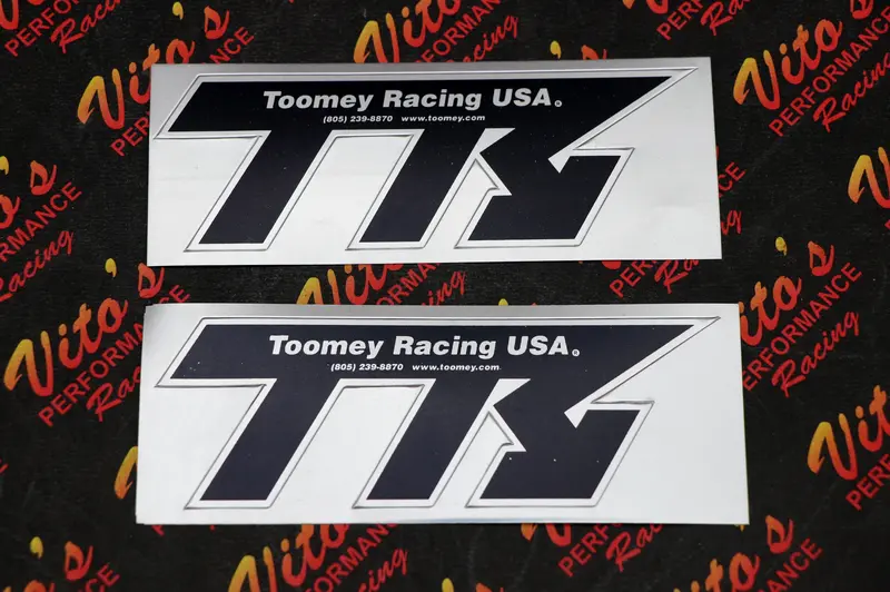 Toomey Racing Aluminum Heat-Resistant Silencer Decals – B1/T5 Series (2-Pack) 1