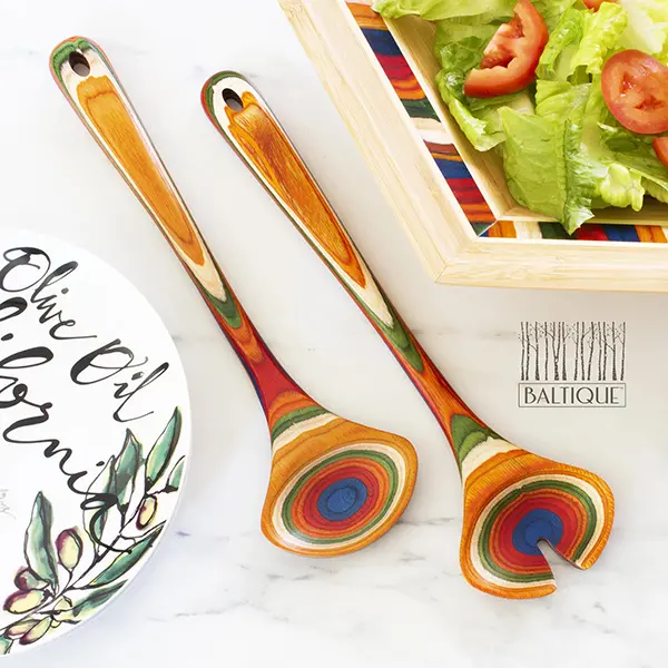 Totally Bamboo Baltique Marrakesh Wooden Salad Serving Set 1