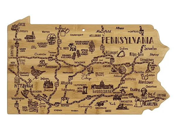 Totally Bamboo Pennsylvania-Themed Serving Board 1