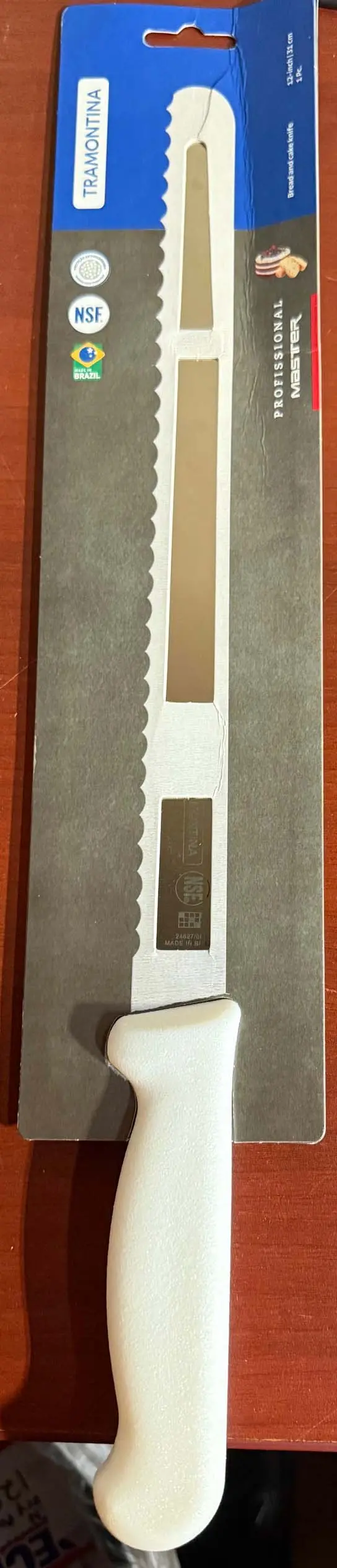Tramontina 10-Inch Wavy-Edge Slicing Knife With White Handle 1
