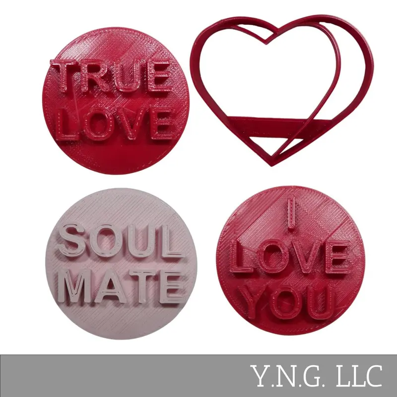 True Love Candy Heart Cookie Cutters – Classic Romance Theme, 4-Piece, Usa-Made, Pr9019 1
