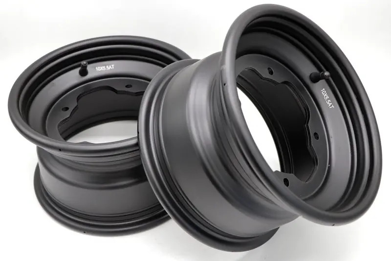 Two 10″ Black Aluminum Front Wheels (4×156) For Yamaha Banshee, Raptor 700 & Yfz450R 1