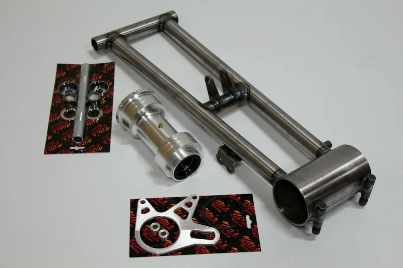 Tyson Banshee Rear Swingarm Assembly – Extended Chromoly Round Carrier With Front Bearings, +10" 1