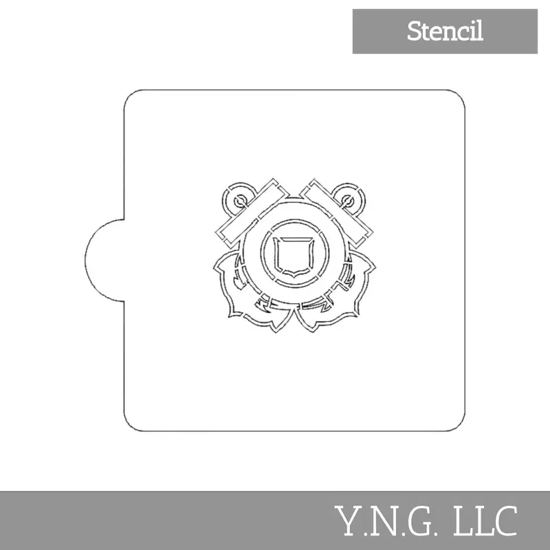 U.S. Coast Guard Themed Cookie Stencil – Domestic-Made Pastry Decorating Aid 1