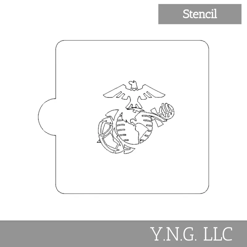 U.S. Marines Cookie Stencil – Premium Usa-Made Fondant And Icing Template 1