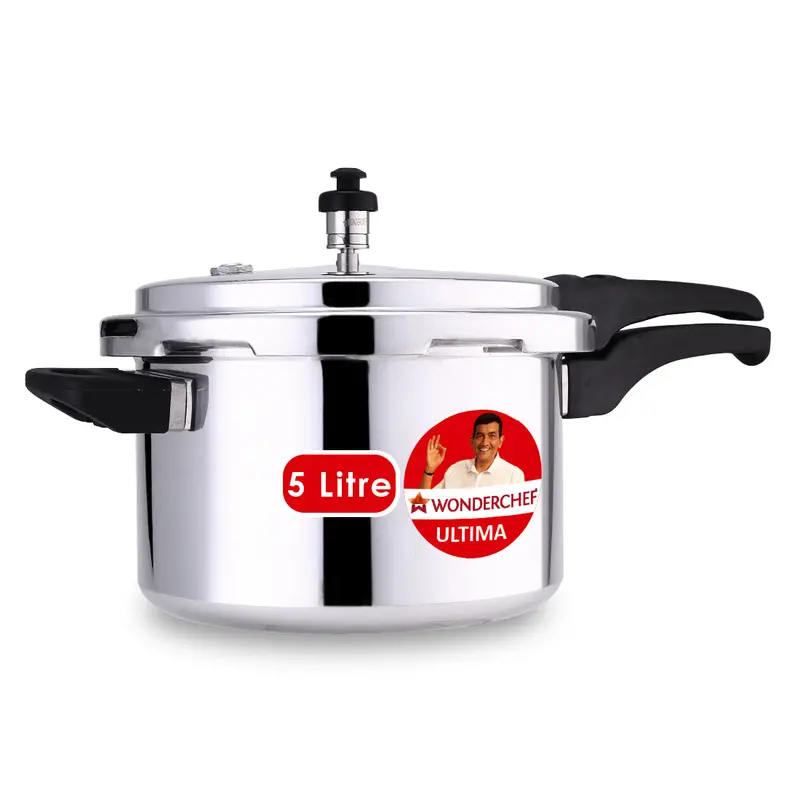 Ultima 5L Outer-Lid Aluminium Pressure Cooker – Induction-Compatible, Heavy-Duty Construction 1