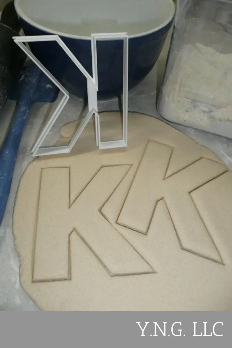Uppercase Letter K Cookie Cutter – 4-Inch Angular Block Font Baking Shape Pr4224 1