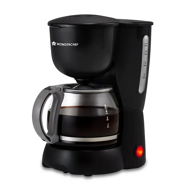 Veneto Brew Coffee Machine – 55W, 600Ml Borosilicate Carafe, 6-Cup Capacity, Keep-Warm & Anti-Drip Features, 2-Year Warranty (Black) 1