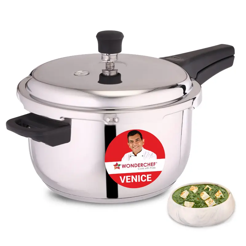 Venice 5L Stainless Steel Outer-Lid Pressure Cooker – Triply Bottom, Isi-Certified, All-Stove Compatible, 5-Year Warranty 1