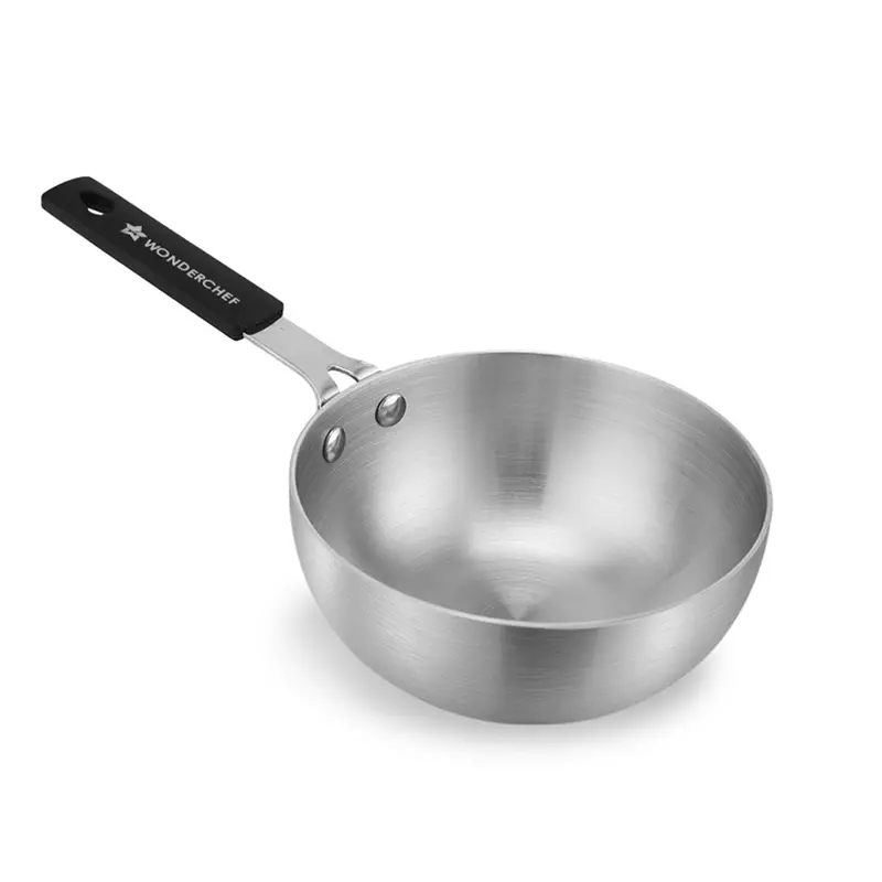 Venice Tri-Ply Mini Wok – 14Cm Tadka Pan With Silicone Cool-Touch Handle, Warp-Resistant & All-Stove Compatible 1