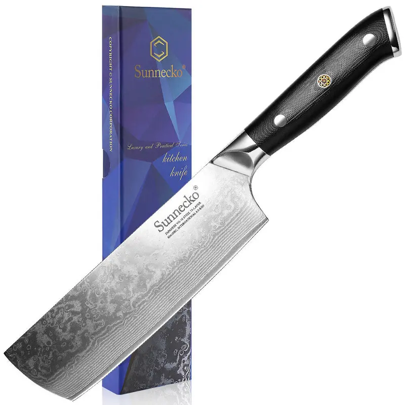 Vg10 Damascus Nakiri Knife – 7-Inch Japanese Vegetable Knife 1