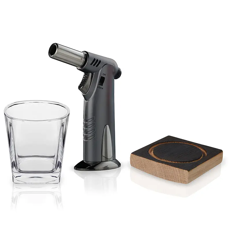 Viski Alchemi Smoking Kit With Reclaimed Wood Board & Barrel Accessories 1