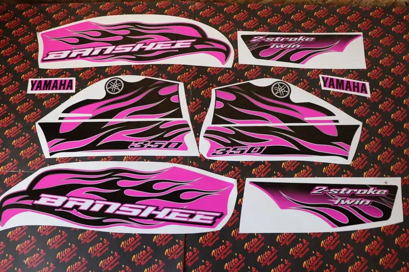 Vito'S 14-Mil Black & Pink Vinyl Graphics Kit For Yamaha Banshee (1987–2006) 1