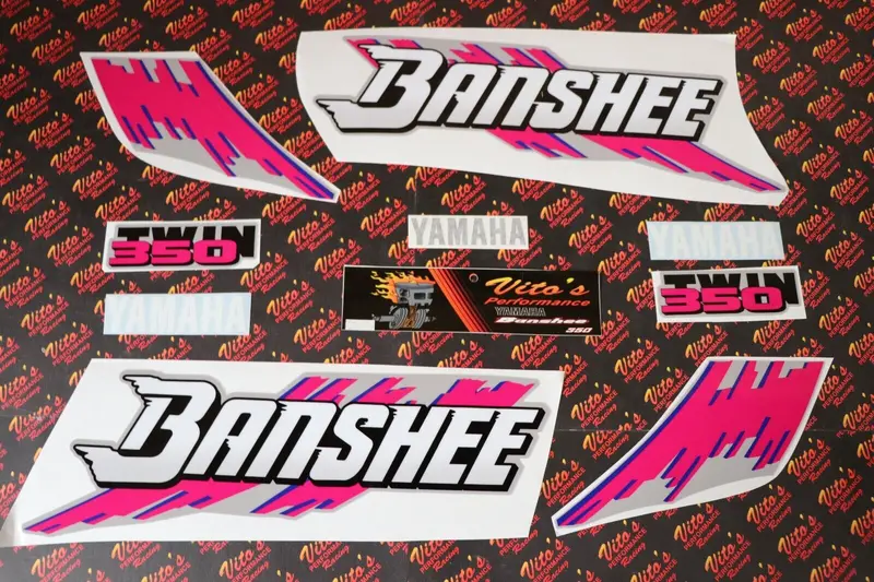 Vito'S 14-Mil Vinyl Graphics Kit For 1991 Yamaha Banshee – Gray & Blue Decals 1