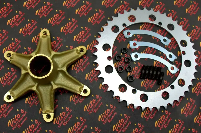 Vito'S 44-Tooth Sprocket Hub Kit With Studs, Nuts, Locks For Yamaha Banshee & Blaster 1