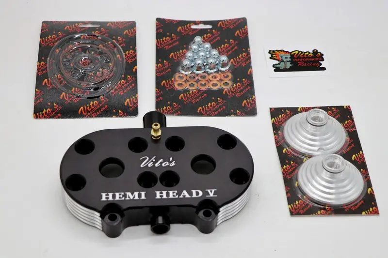 Vito'S Black-Anodized Billet Hemi Head – 20Cc Dome, For 1987–2006 Yamaha Banshee 1