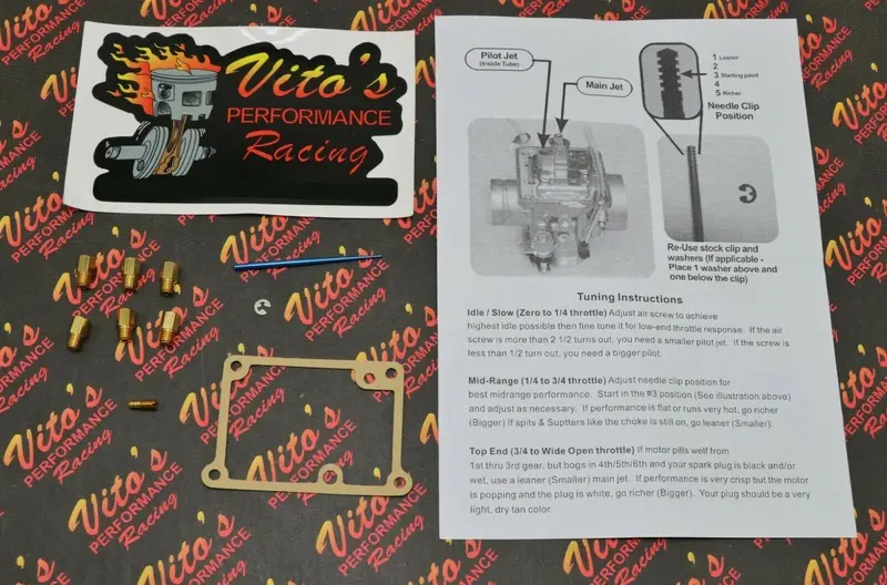 Vito'S Yamaha Blaster Full Jet Kit – Includes 6 Main Jets, Pilot Jets, And Custom Blue Needles 1