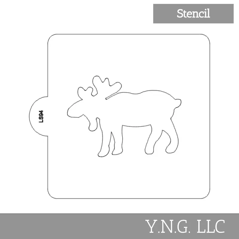 Walking Moose Silhouette Stencil – Wildlife-Themed Baking Template, Usa-Made (Ls94) 1