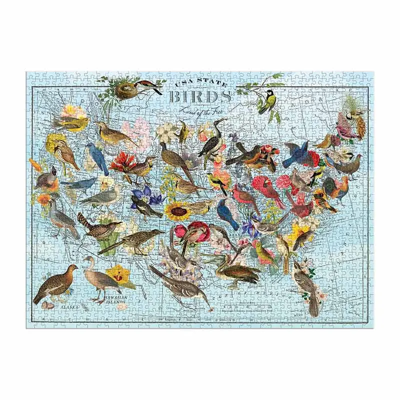 Wendy Gold State Birds Illustrated Puzzle – 1000 Pieces 1