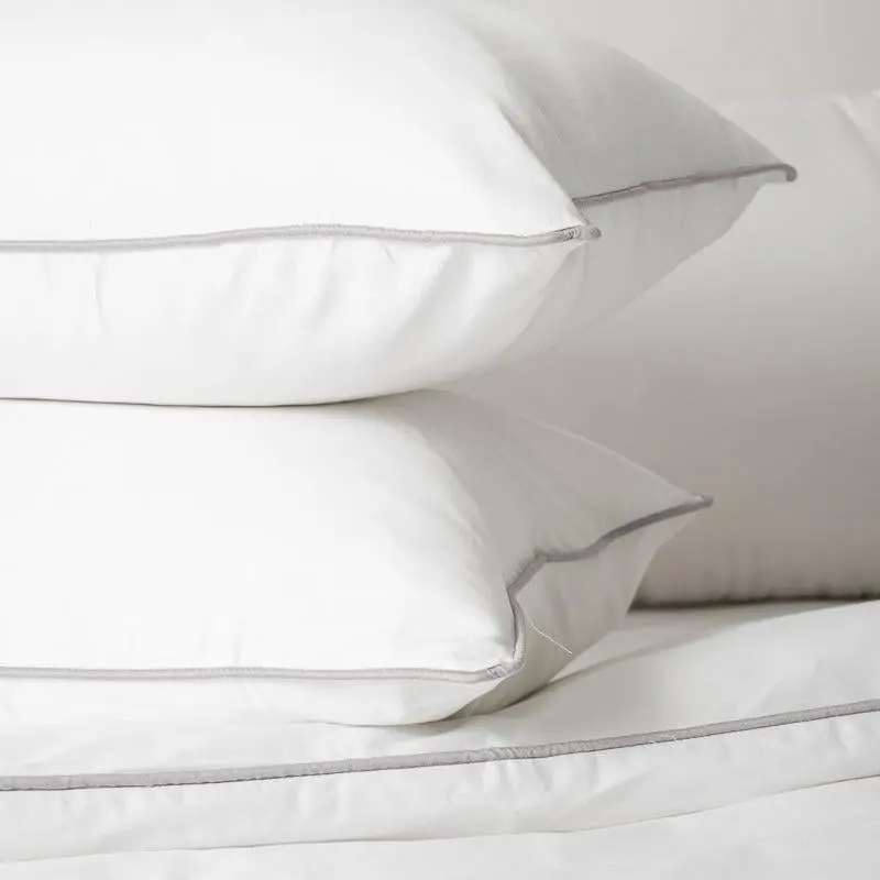 Whisper Soft Grey-Piped Egyptian Cotton Duvet Cover Set (400 Tc) 1