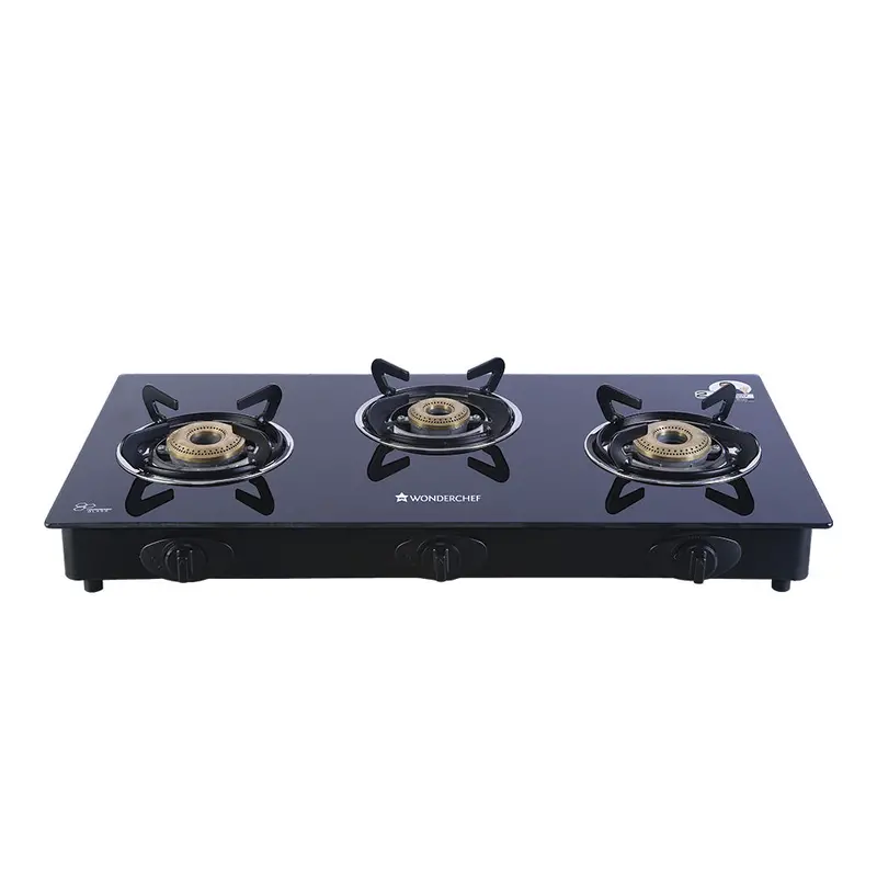 Wonderchef Renewed 3-Burner Auto-Ignition Gas Cooktop – 6Mm Toughened Glass Surface, 1-Year Warranty 1