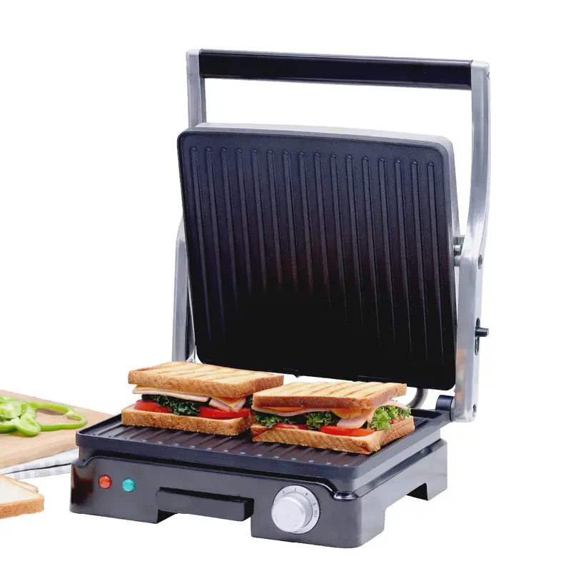 Wonderchef Renewed Sanjeev Kapoor Tandoor Family Size Plus – Electric Contact Grill & Sandwich Maker | 1800W Rapid Heating | Non-Stick Grooved Plates For Healthy Cooking | Sleek Black & Silver Finish 1