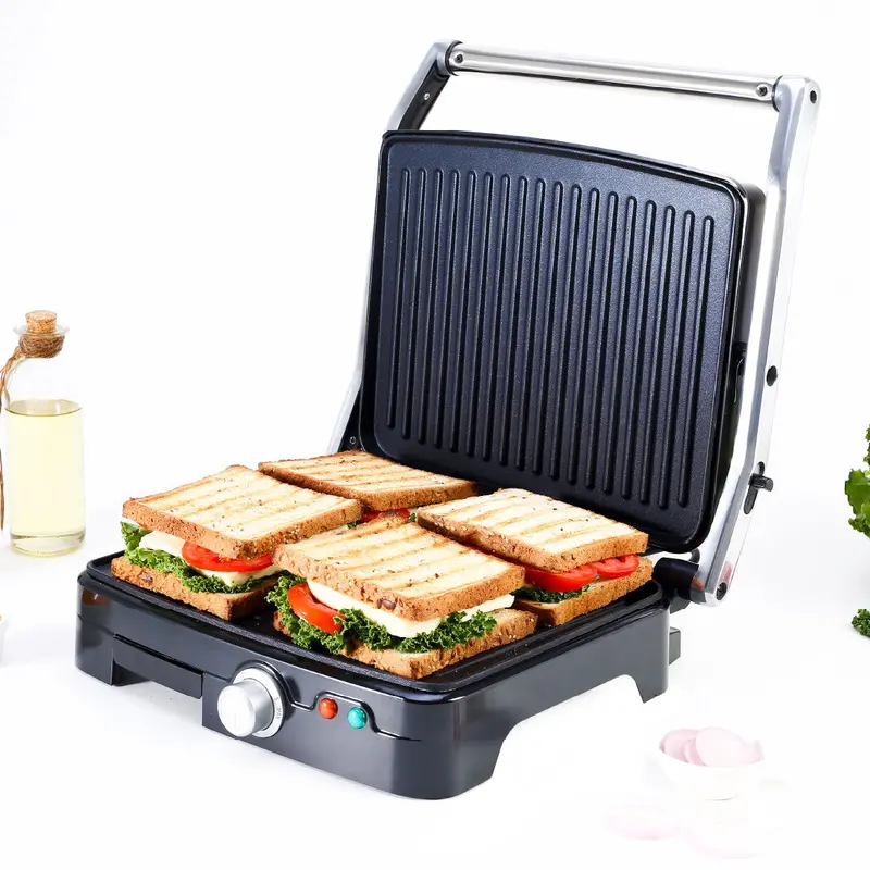 Wonderchef Sanjeev Kapoor Tandoor Professional Plus – Electric Contact Grill & Sandwich Maker With Thermostat Control, Auto Shut-Off & Led Indicator (Black/Silver) 1
