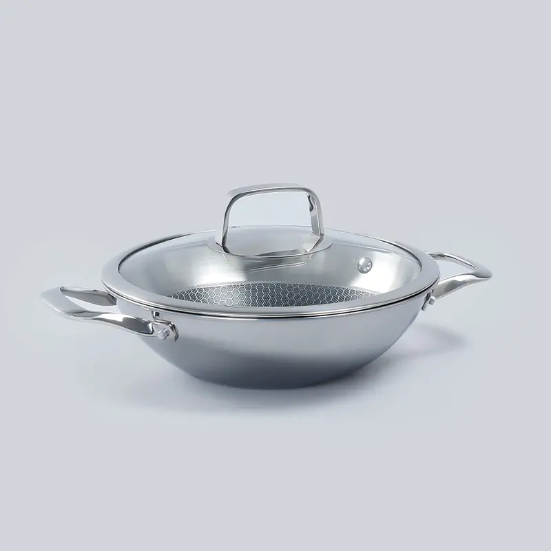 Wonderchef Stanton 28Cm Kadhai With Lid – 3-Ply Stainless Steel, 3.4L Capacity For Deep-Frying & Curries 1